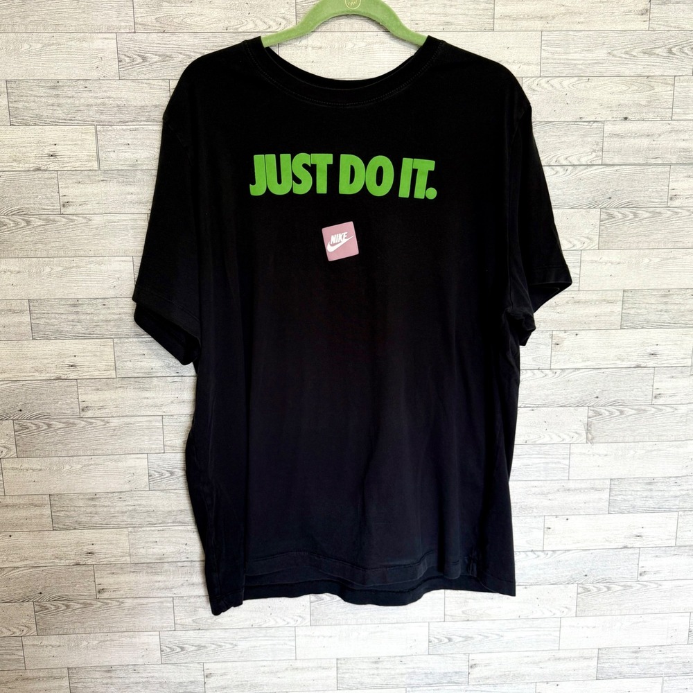 Nike Just Do It Women's XXL Black T Shirt Tee "The Nike Tee" Workout 100% Cotton